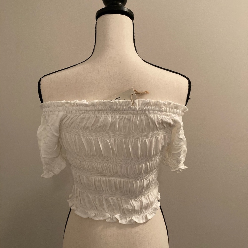 White off shoulder rouched top - Picture 5 of 5